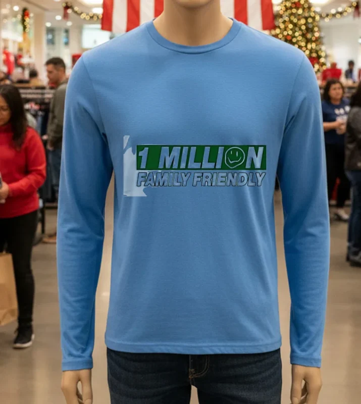 1 Million Family Friendly   Blue T Shirt