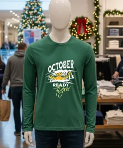 2024 October Ready Tigers Retro   Green T Shirt