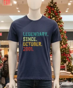 21 Year Old Legend Since October 2001   Navy T Shirt