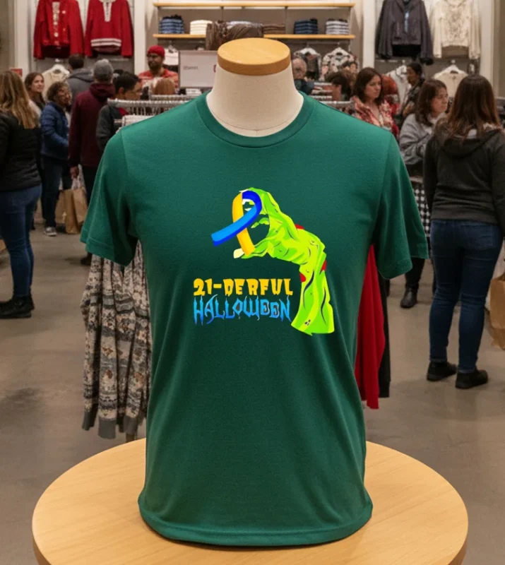 Halloween horror green ribbon t-shirt.