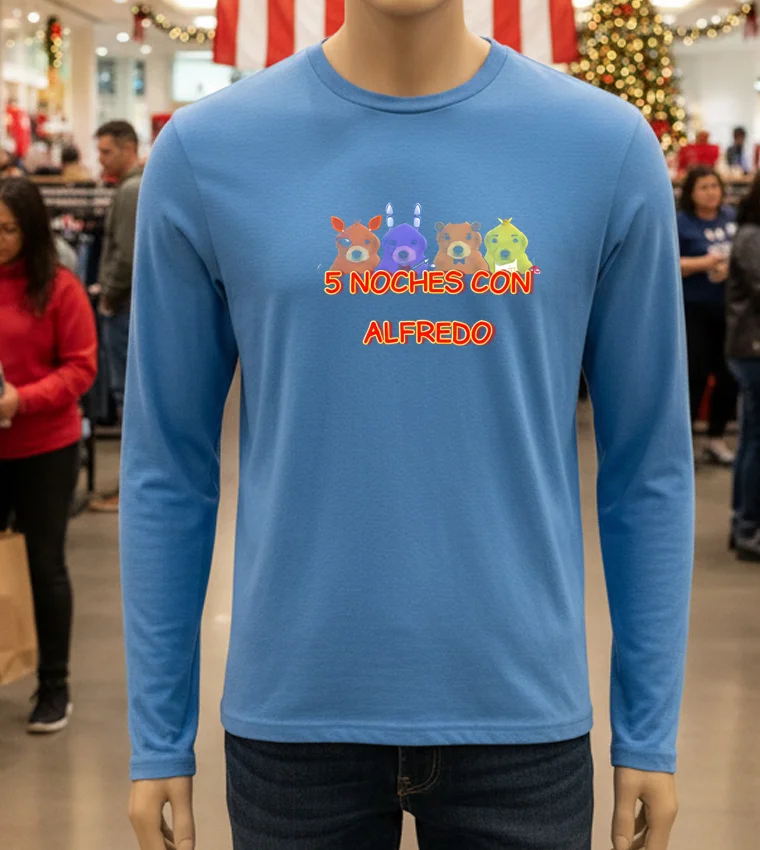 5 Noches Con Alfredo - blue-t-shirt 5 Noches Con Alfredo Blue T Shirt