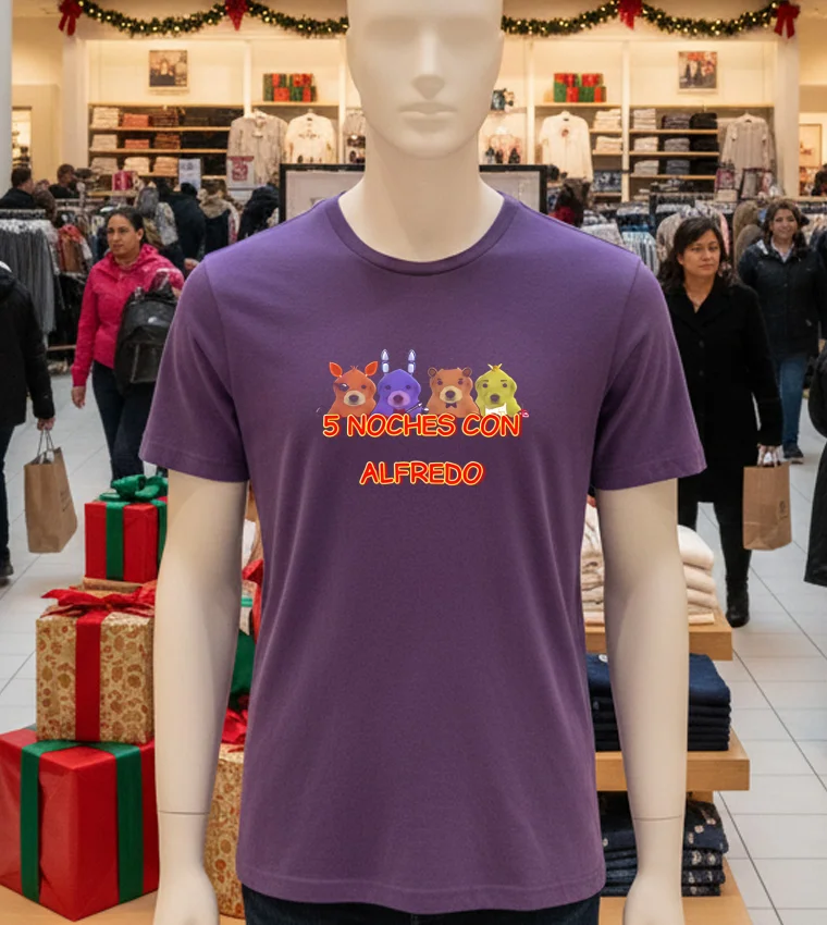 5 Noches Con Alfredo - purple-t-shirt 5 Noches Con Alfredo Purple T Shirt