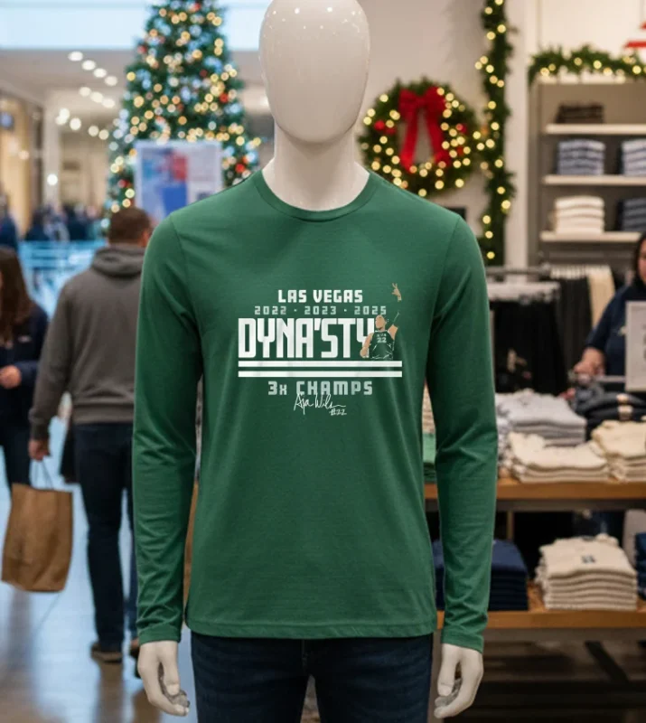 A Ja Wilson Dyna Sty 3X Champs Green T Shirt