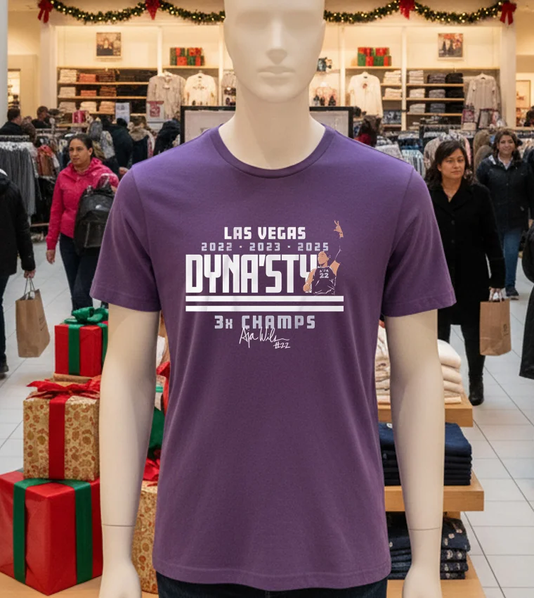 A Ja Wilson Dyna Sty 3X Champs - purple-t-shirt A Ja Wilson Dyna Sty 3X Champs Purple T Shirt