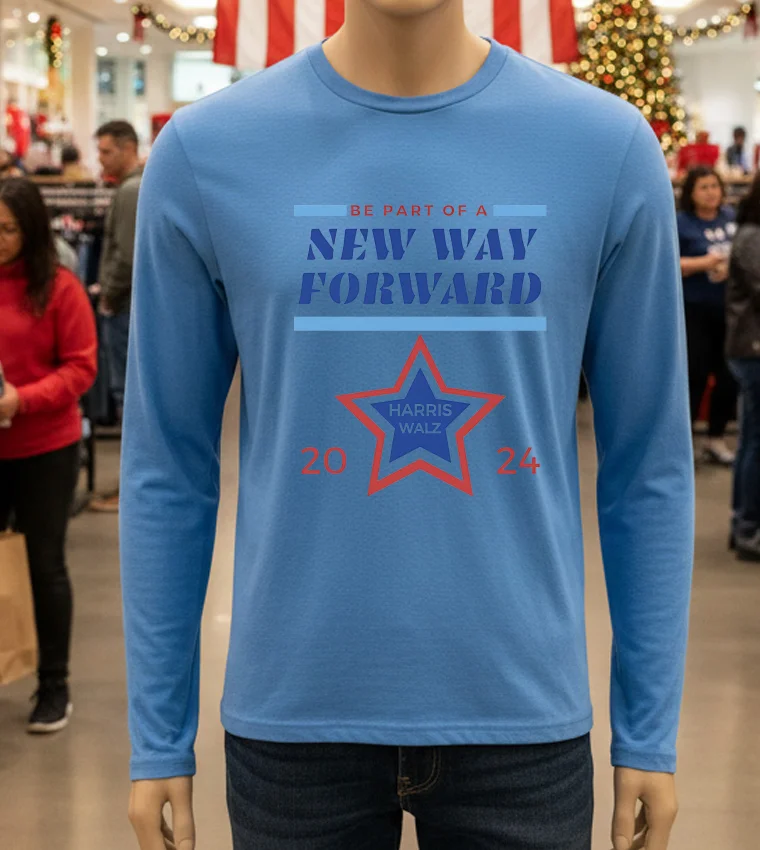 A New Way Forward For Harris Walz - blue-t-shirt A New Way Forward For Harris Walz Blue T Shirt