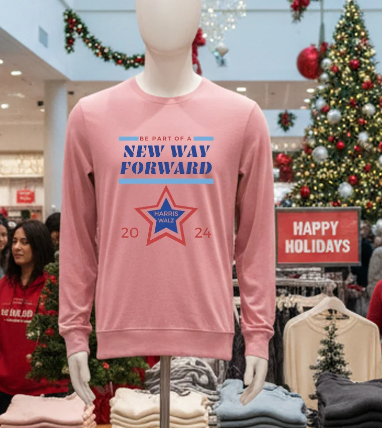 A New Way Forward For Harris Walz - pink-t-shirt A New Way Forward For Harris Walz Pink T Shirt