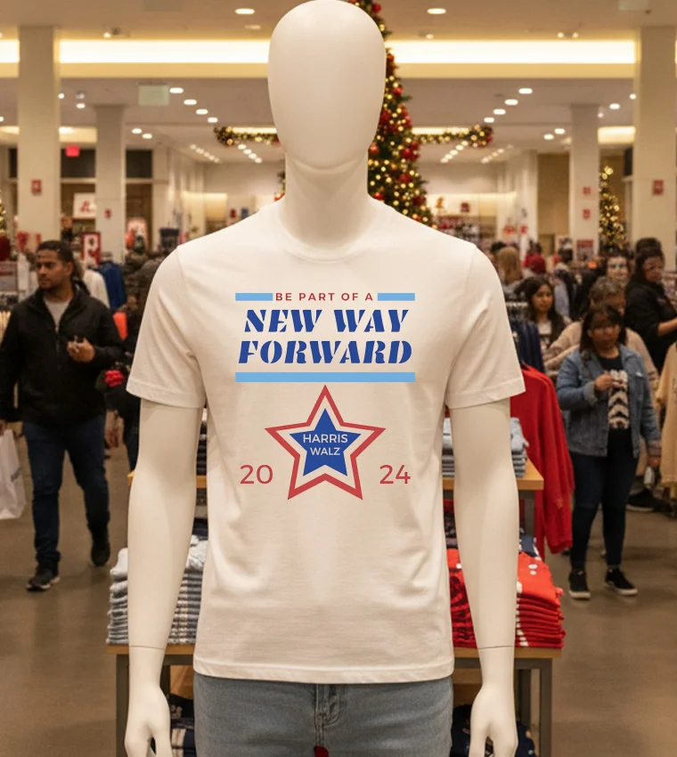A New Way Forward For Harris Walz - white-t-shirt A New Way Forward For Harris Walz White T Shirt