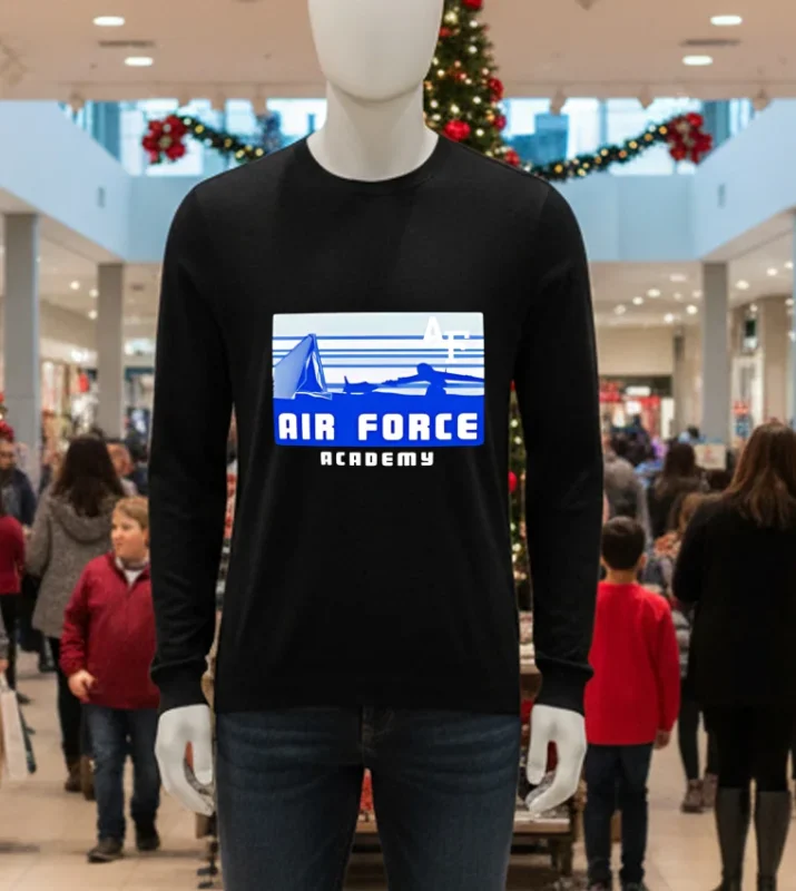 Air Force Falcons Campus Skyline Retro Black T Shirt