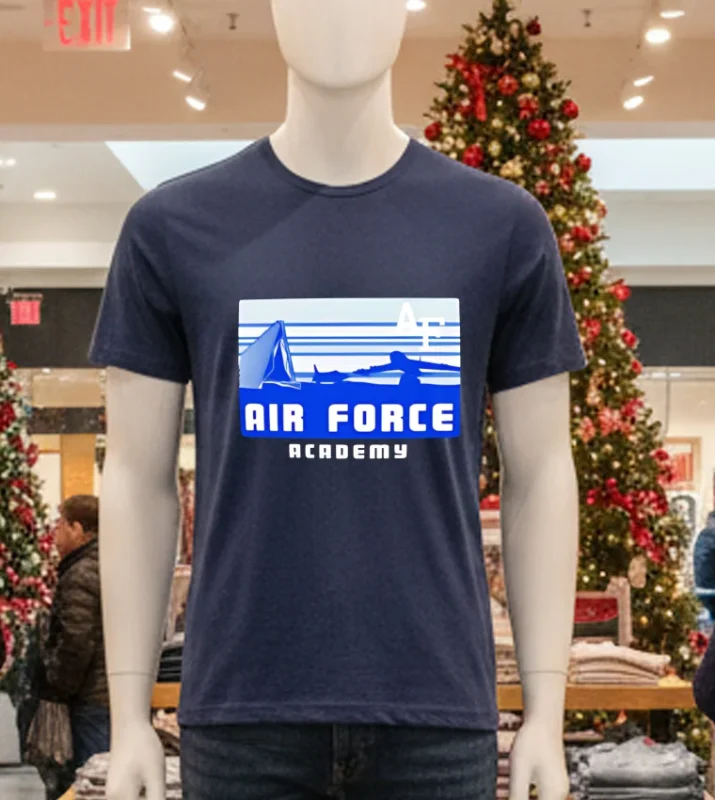 Air Force Falcons Campus Skyline Retro   Navy T Shirt