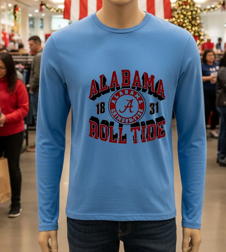 Alabama Crimson Tide Southeastern Conference Alabama Roll Tide - blue-t-shirt Alabama Crimson Tide Southeastern Conference Alabama Roll Tide Blue T Shirt