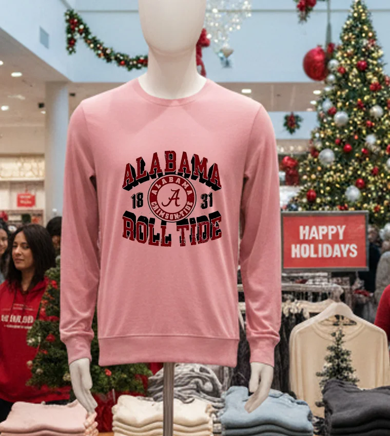 Alabama Crimson Tide Southeastern Conference Alabama Roll Tide - pink-t-shirt Alabama Crimson Tide Southeastern Conference Alabama Roll Tide Pink T Shirt
