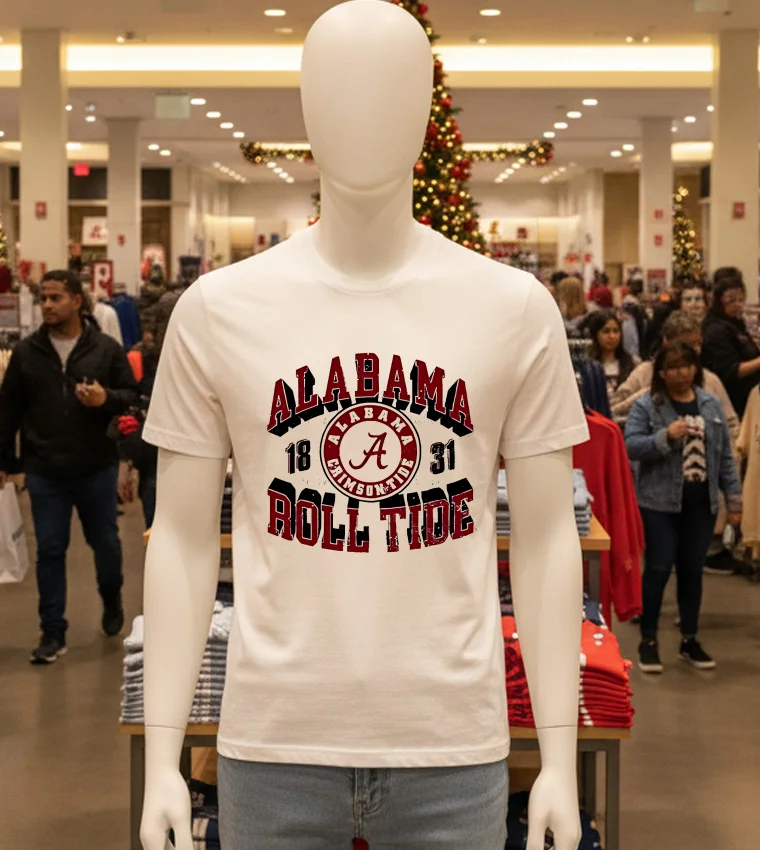 Alabama Crimson Tide Southeastern Conference Alabama Roll Tide - white-t-shirt Alabama Crimson Tide Southeastern Conference Alabama Roll Tide White T Shirt