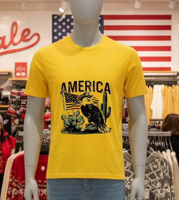 America Eagle Western Yellow T Shirt