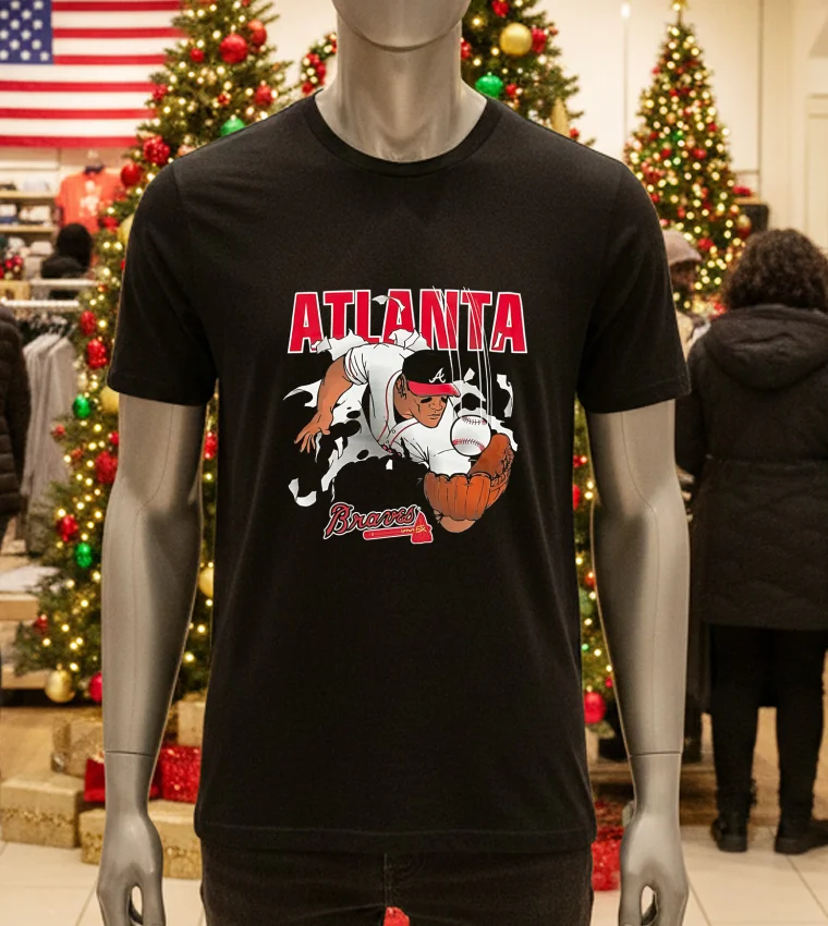 Atlanta Braves Nutmeg Breakthrough - black-t-shirt Atlanta Braves Nutmeg Breakthrough Black T Shirt