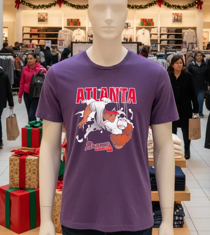 Atlanta Braves Nutmeg Breakthrough Purple T Shirt