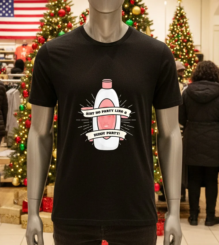 Baby Oil Birthday Ain’t No Party Like A Diddy Party - black-t-shirt Baby Oil Birthday Ain’t No Party Like A Diddy Party Black T Shirt