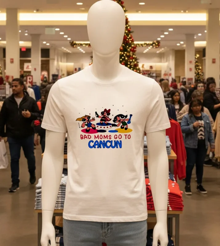 Bad Moms Go To Cancun Cartoon White T Shirt