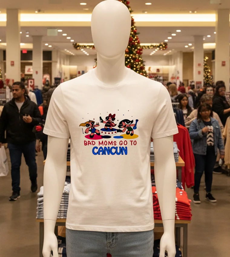 Bad Moms Go To Cancun Cartoon - white-t-shirt Bad Moms Go To Cancun Cartoon White T Shirt