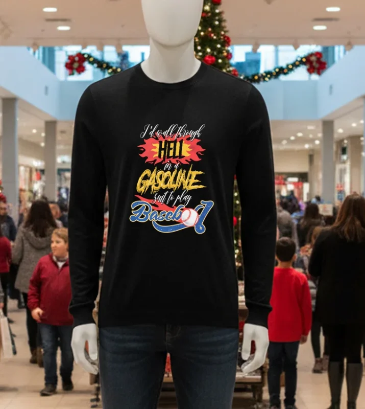 Baseball Lovers Pete Rose Walk Hell Gasoline Play Words Black T Shirt