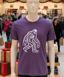 Bigfoot sasquatch halloween skeleton kids shirt