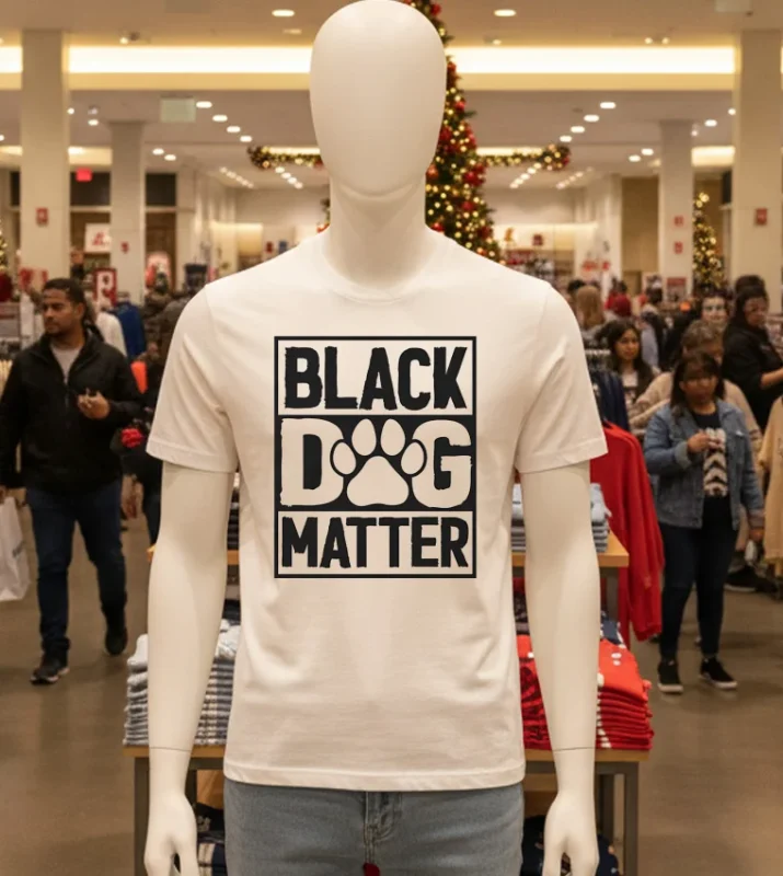 Black Dog Matter White T Shirt
