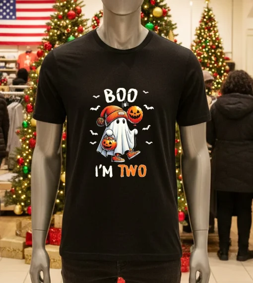 Boo I’m Two Ghost 2Nd Birthday Halloween   Black T Shirt
