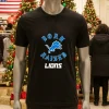 Born X Raised Black Detroit Lions Black T Shirt
