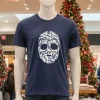 Boston Distressed Hockey Mask Navy T Shirt