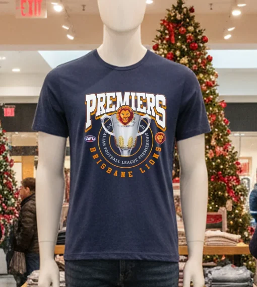 Brisbane Lions League 2024 Toyota Afl Premiers 2024   Navy T Shirt