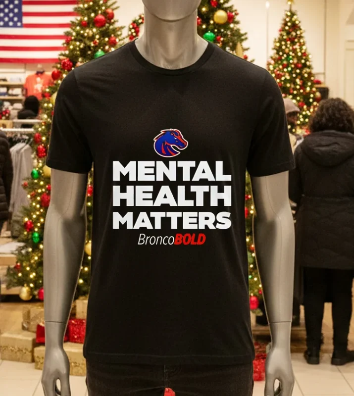 Bronco Bold 2024 Mental Health Matters Black T Shirt