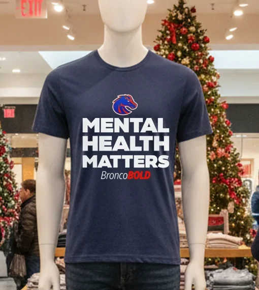 Bronco Bold 2024 Mental Health Matters   Navy T Shirt