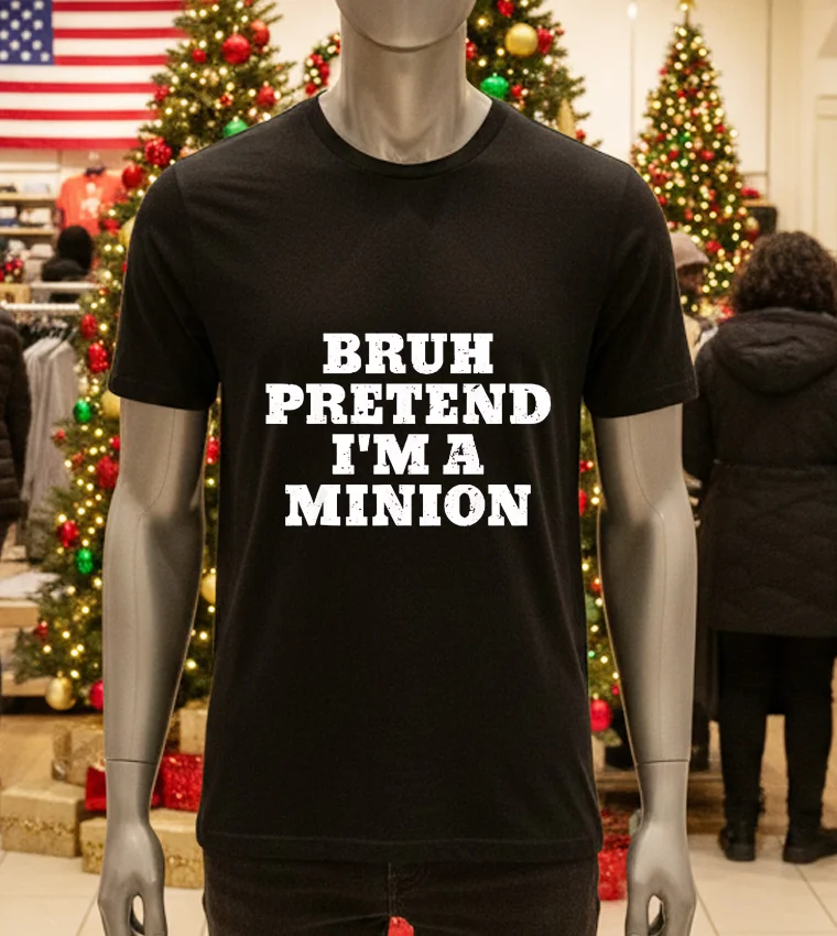 Bruh Pretend I M A Minion Matching Costume Halloween - black-t-shirt Bruh Pretend I M A Minion Matching Costume Halloween Black T Shirt