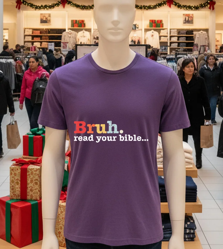 Bruh Read Your Bible - purple-t-shirt Bruh Read Your Bible Purple T Shirt