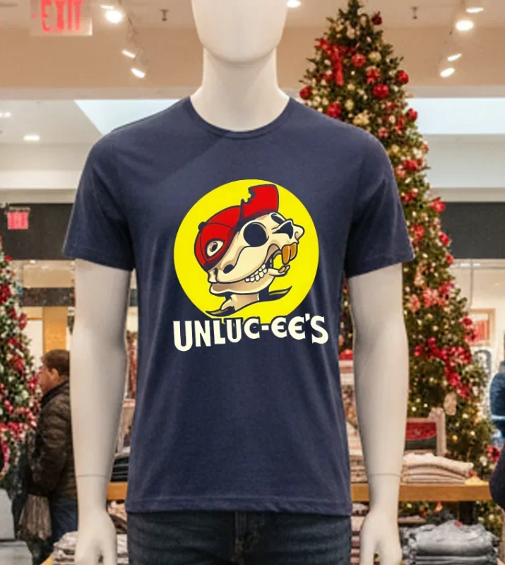Buc Ee’s Skull Skeleton   Navy T Shirt