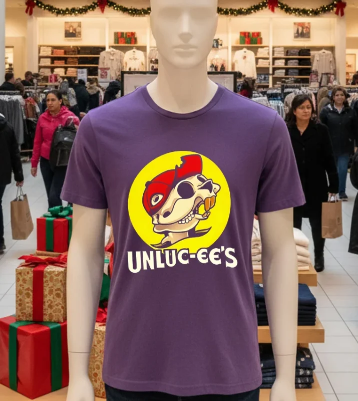 Buc Ee’s Skull Skeleton   Purple T Shirt