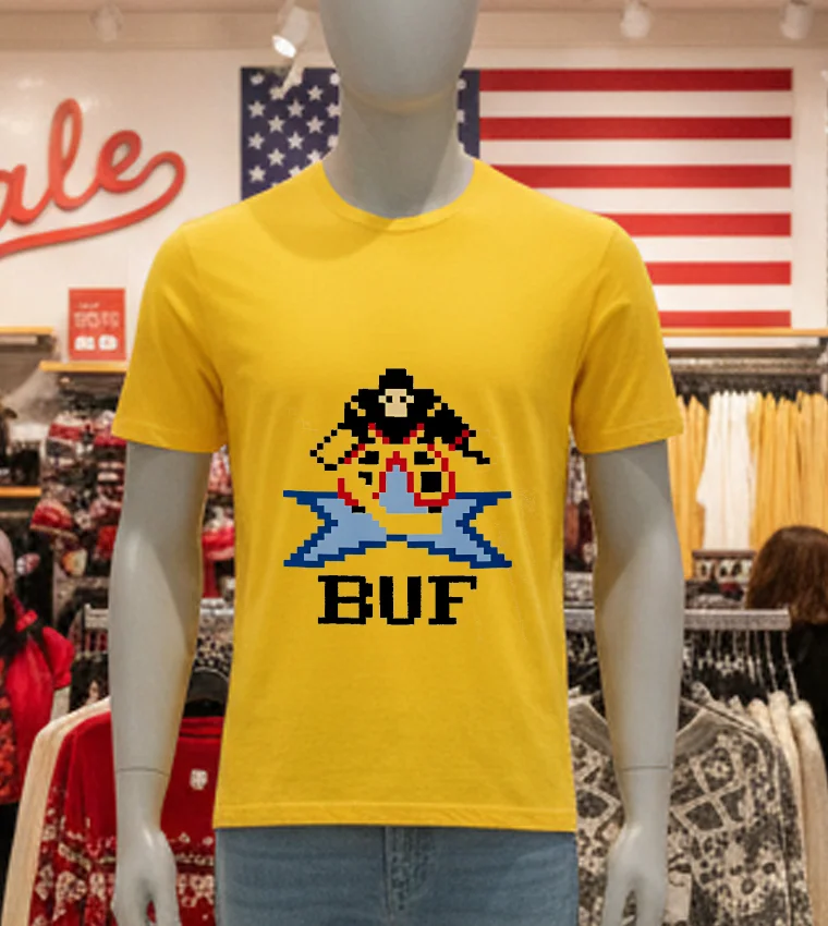 Buffalo 94 Mario Game - yellow-t-shirt Buffalo 94 Mario Game Yellow T Shirt