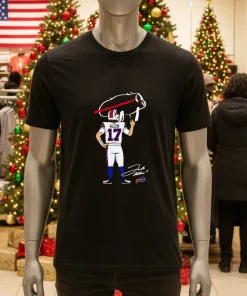 Buffalo Bills Billustration Allen 17 Cartoon   Black T Shirt