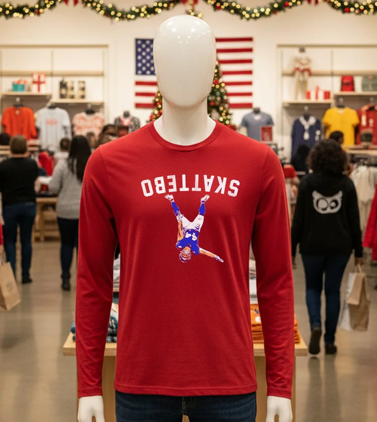 Cam Skattebo Td Flip Football - red-t-shirt Cam Skattebo Td Flip Football Red T Shirt