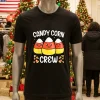 Candy Corn Crew Halloween Costume Friends   Black T Shirt