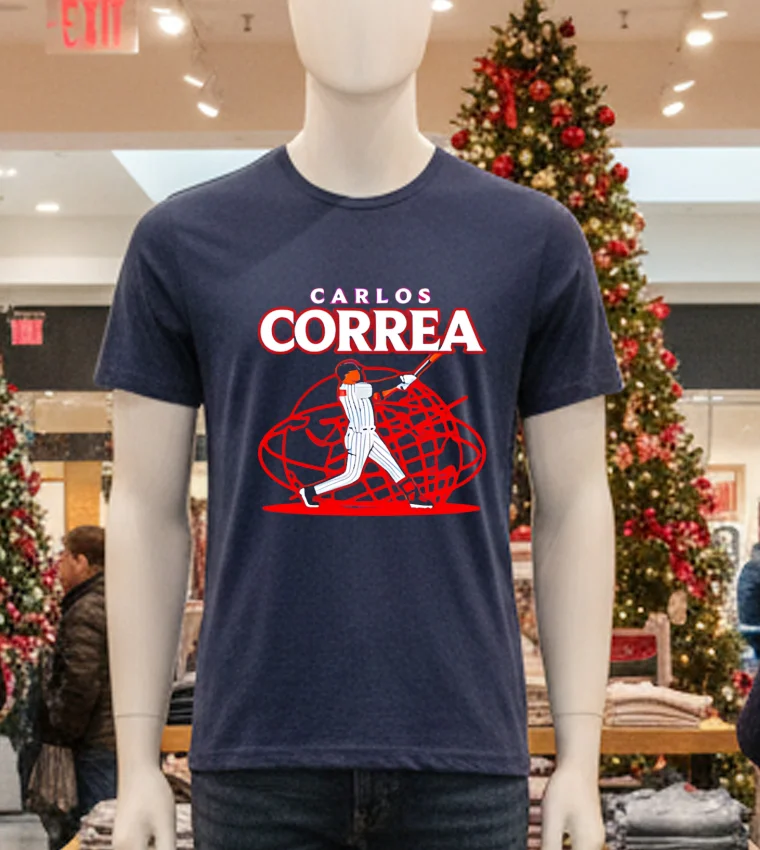 Carlos Correa Queens Baseball - navy-t-shirt Carlos Correa Queens Baseball Navy T Shirt