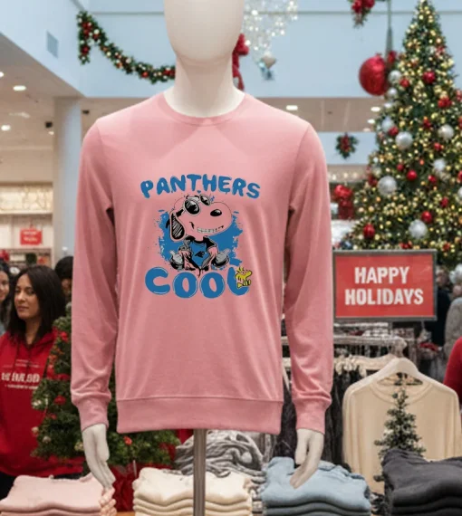 Carolina Panthers Nfl Team Snoopy Joe Cool   Pink T Shirt