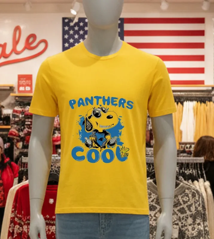 Carolina Panthers Nfl Team Snoopy Joe Cool Yellow T Shirt