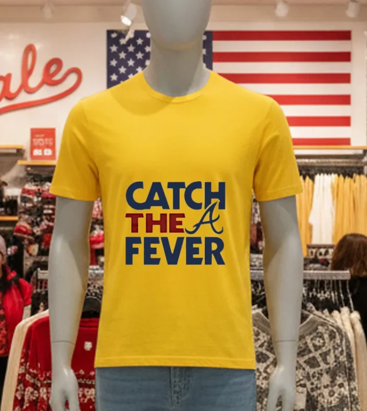 Catch The Fever Atlanta Braves 2024 Mlb Postseason Yellow T Shirt