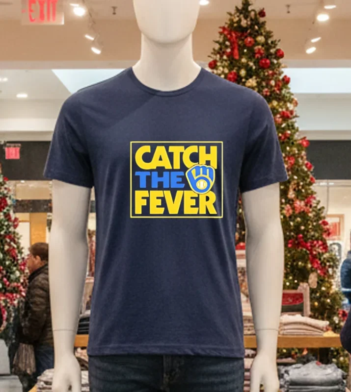 Catch The Fever Milwaukee Brewers 2024 Mlb Postseason Navy T Shirt