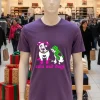 Cats And Dog Pixels Pets   Purple T Shirt