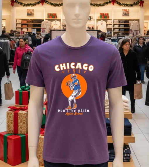 Chicago Style Football Don T Be Plain Skeleton   Purple T Shirt