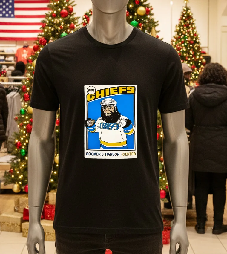 Chiefs Boomer S Hanson Center - black-t-shirt Chiefs Boomer S Hanson Center Black T Shirt