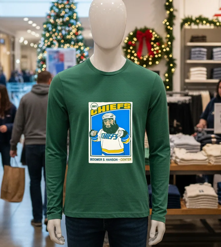 Chiefs Boomer S Hanson Center - green-t-shirt Chiefs Boomer S Hanson Center Green T Shirt