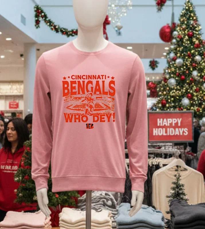 Cincinnati Bengals Who Dey Logo   Pink T Shirt