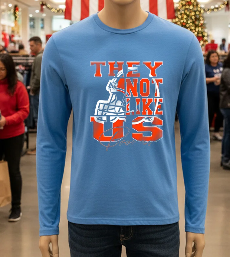 Cleveland Browns They Not Like Us Nfl Football - blue-t-shirt Cleveland Browns They Not Like Us Nfl Football Blue T Shirt